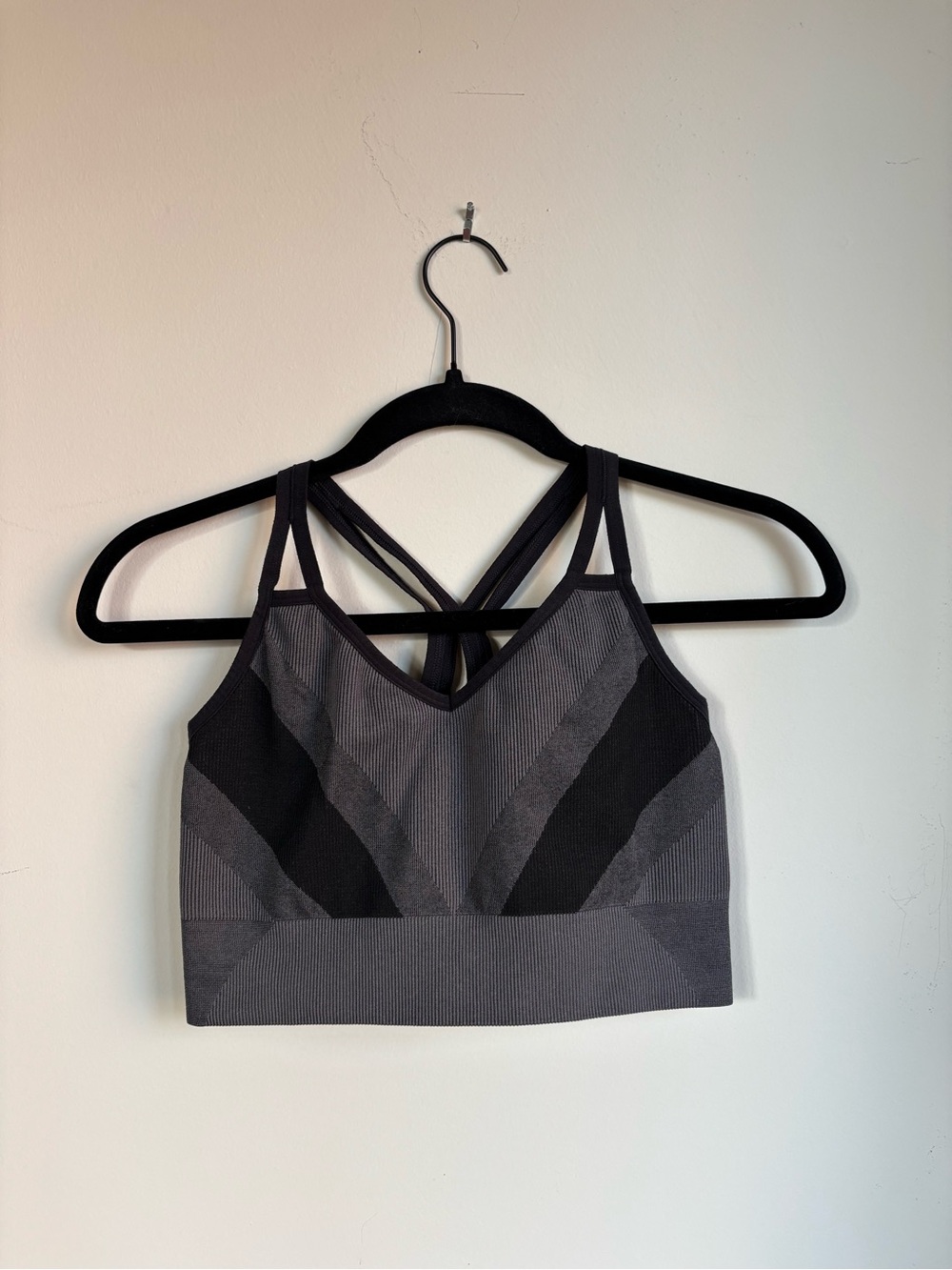 all in motion Gray & Black Strappy Seamless Sports Bralette